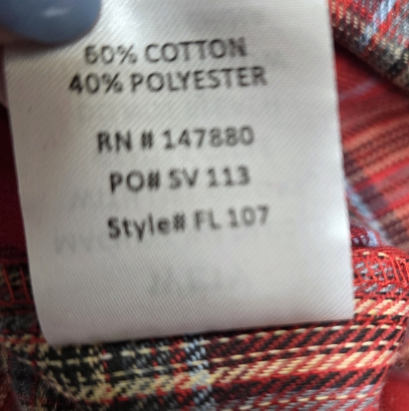 WEIV Los Angeles Red Plaid Flannel Shirt Men's M Button Up Cotton Blend Grunge - Picture 5 of 5